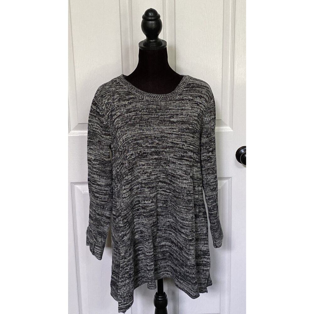 Jeanne Pierre Small Black White Pullover Sweater Fall Pumpkin Patch Winter